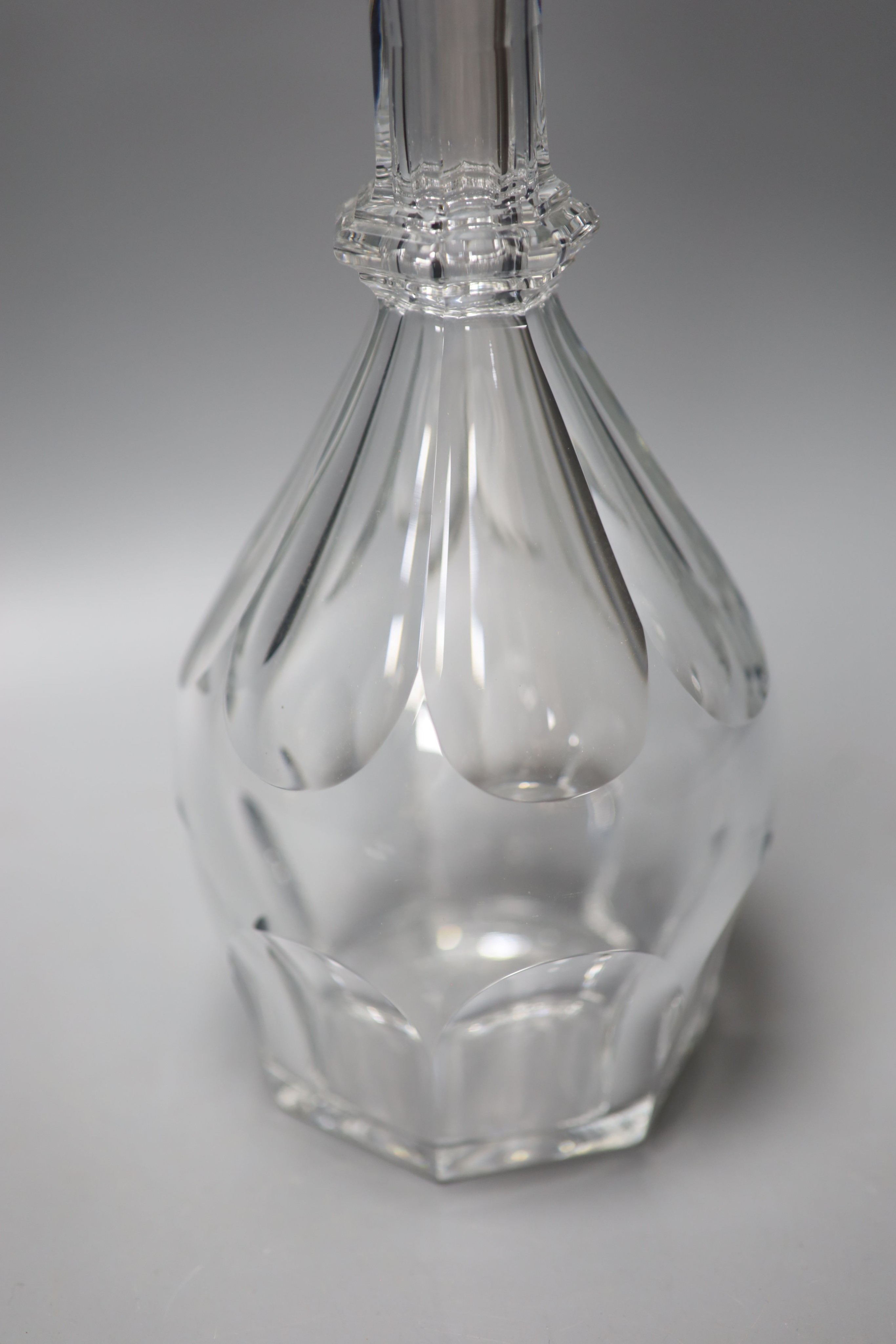 A Baccarat cut glass decanter 30cm
